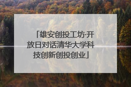雄安创投工坊·开放日对话清华大学科技创新创投创业