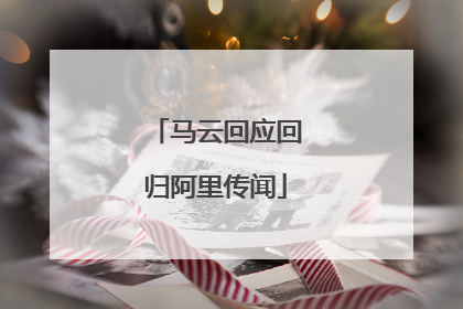 马云回应回归阿里传闻