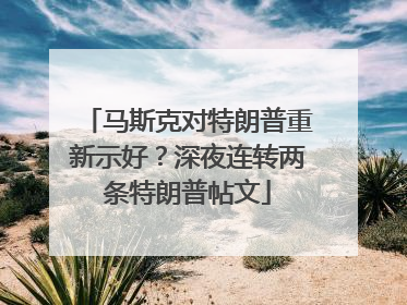 马斯克对特朗普重新示好？深夜连转两条特朗普帖文