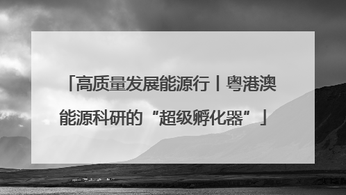 高质量发展能源行丨粤港澳能源科研的“超级孵化器”