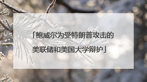 鲍威尔为受特朗普攻击的美联储和美国大学辩护
