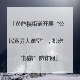 黄鹤楼街道开展“公民素养大课堂”，织密“银龄”防诈网
