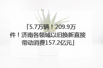 5.7万辆！209.9万件！济南各领域以旧换新直接带动消费157.2亿元