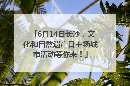 6月14日长沙，文化和自然遗产日主场城市活动等你来！