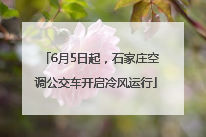 6月5日起，石家庄空调公交车开启冷风运行